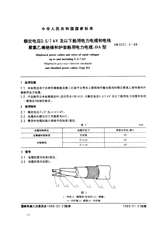 GB 9331.3-1988 ѹ0.6M1kV´õº͵ ϩԵͻ