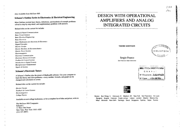 ˷뼯ɵ·Design With Operational Amplifiers And Analog Integrated Circuits