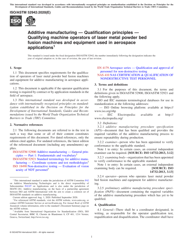 ISO ASTM 52942-2020 Ӽ ԭ պüĩۺϻ豸ĺϸԱ