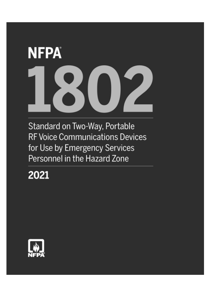 NFPA 1802-2021 ΣӦԱʹõ˫ЯʽƵͨ豸׼
