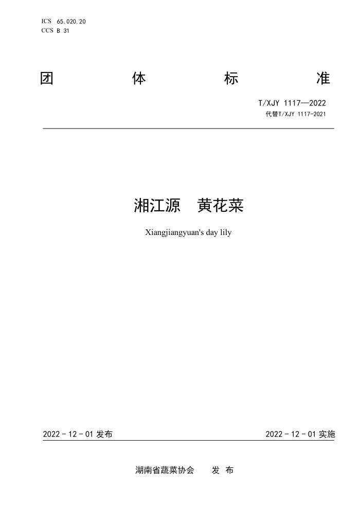 T/XJY 1117-2022 潭Դ ƻ