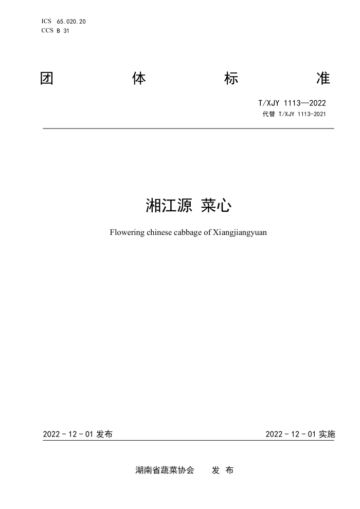T/XJY 1113-2022 潭Դ 