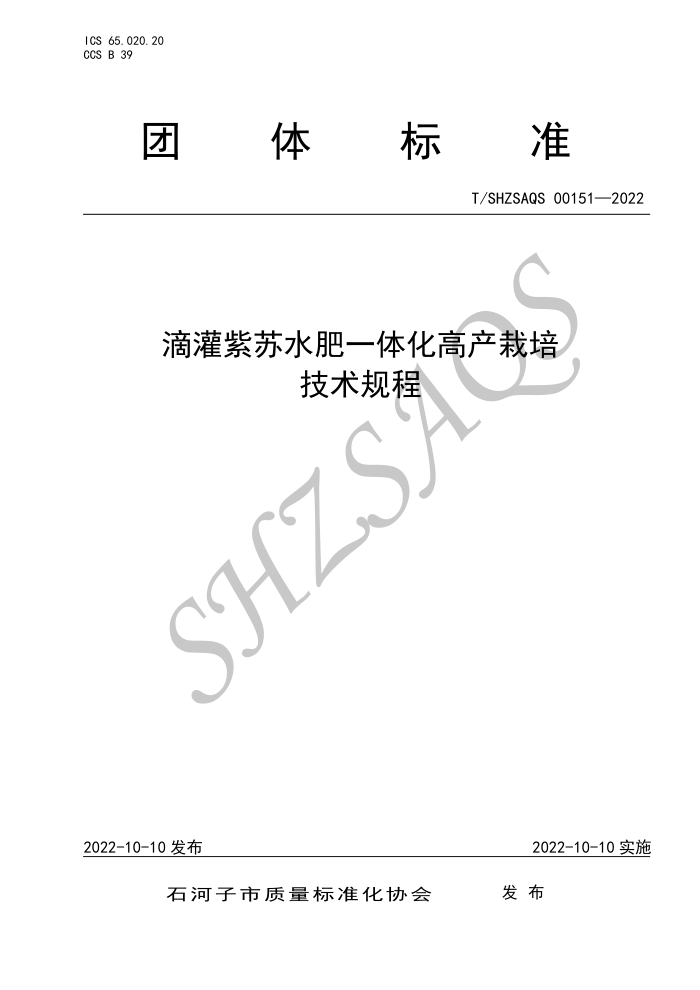 T/SHZSAQS 00151-2022 ιˮһ廯߲༼