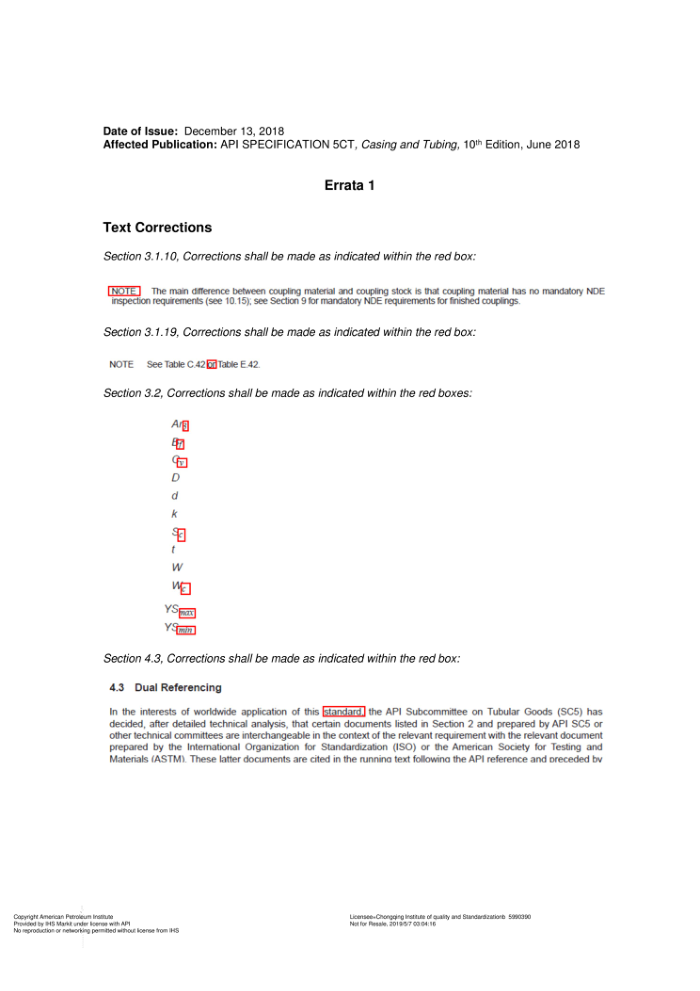 API SPEC 5CT-2018 Casing and Tubing (TENTH EDITION; API Monogram Program Effective Date_ August 1, 2