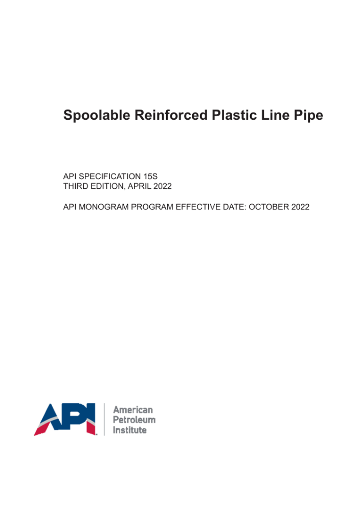 API SPEC 15S-2022 ǿϹ߹