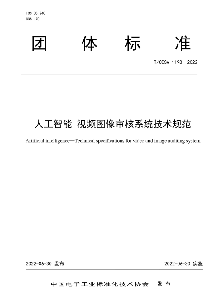 T/CESA 1198-2022 ˹ Ƶͼϵͳ淶
