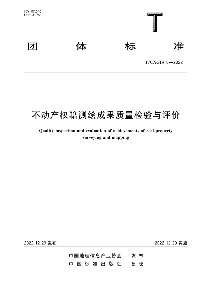 T/CAGIS 8-2022 Ȩɹ