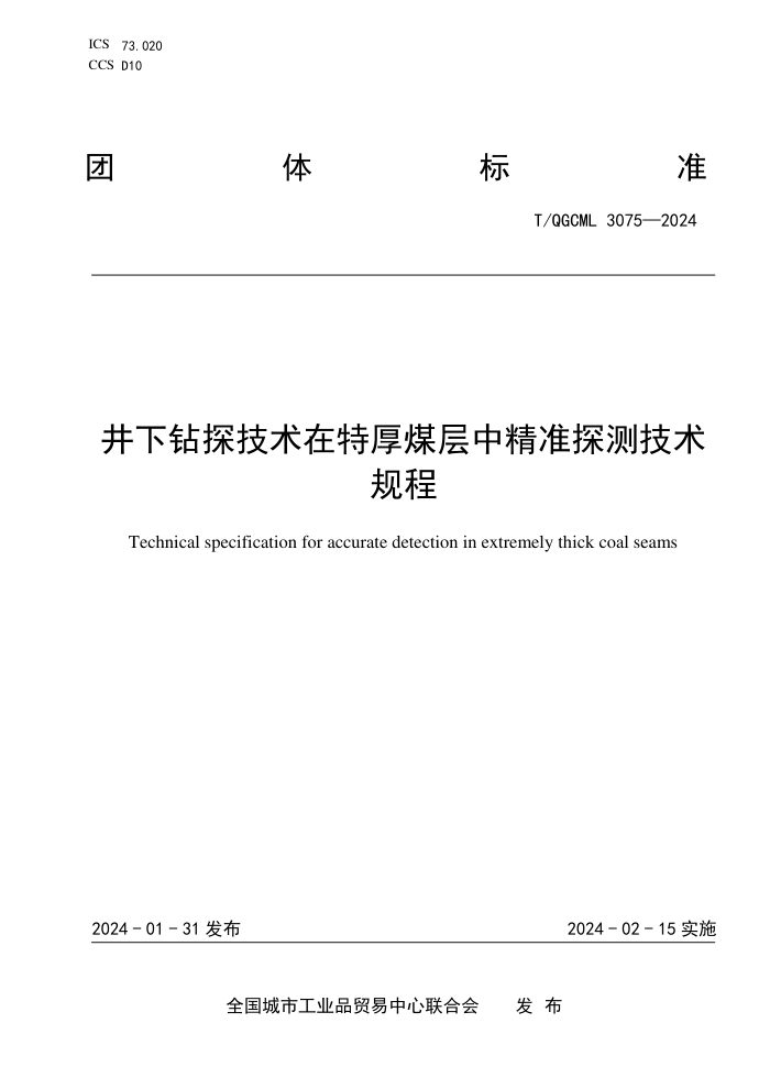 T/QGCML 3075-2024 ̽غúо׼̽⼼