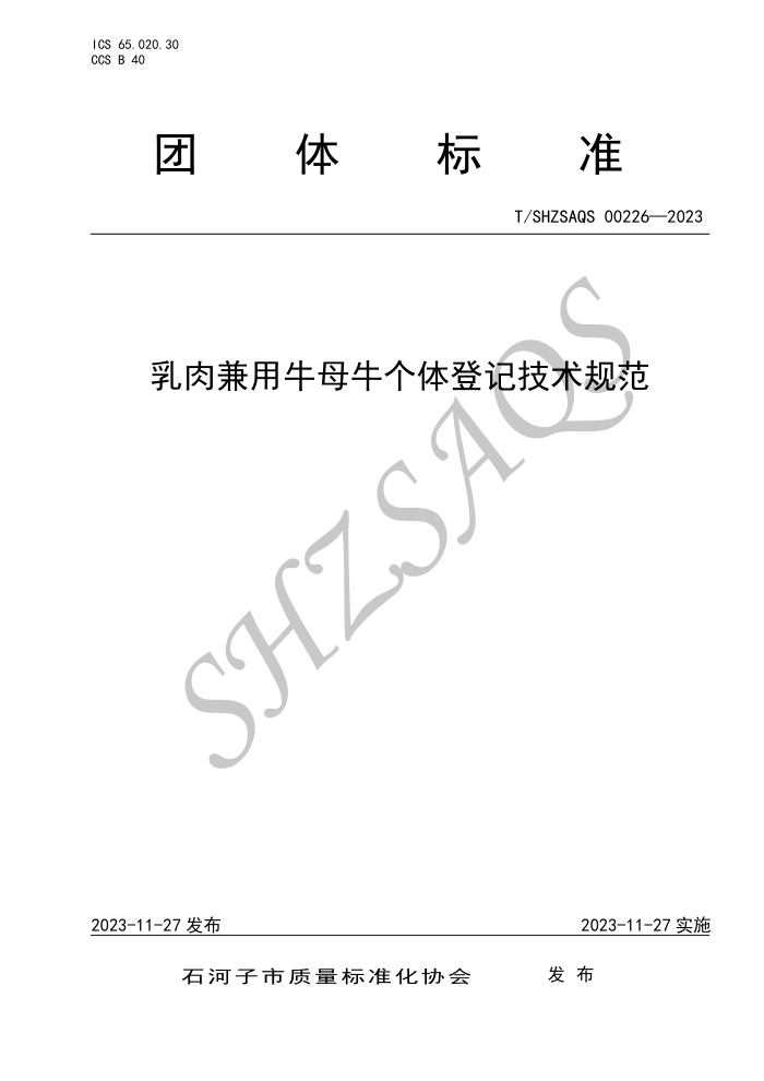 T/SHZSAQS 00226-2023 ţĸţǼǼ淶