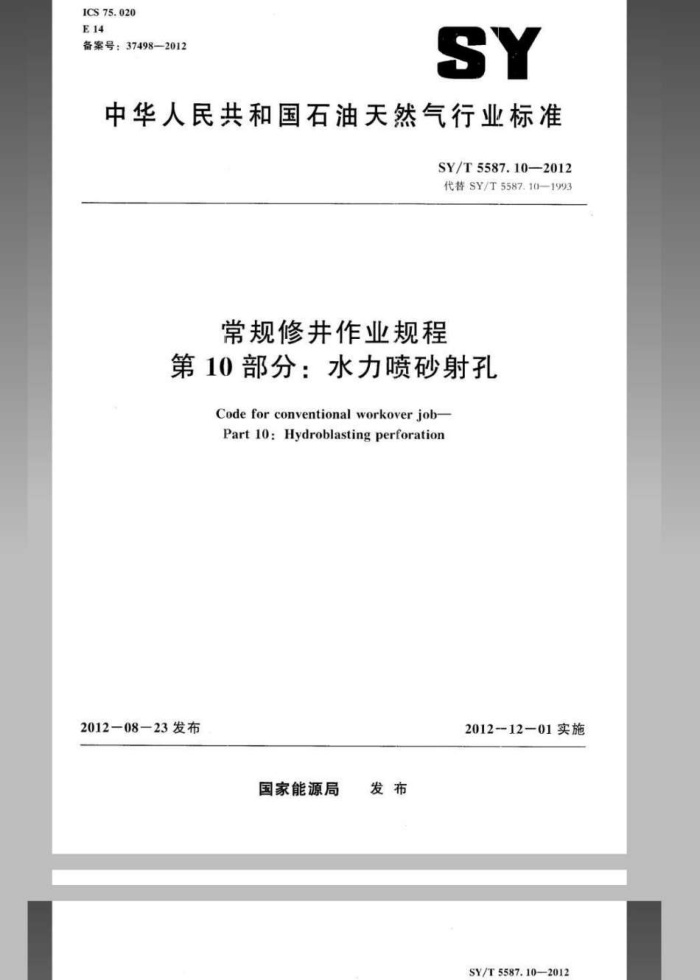 SY/T 5587.10-2012 常规修井作业规程 第10部分水力