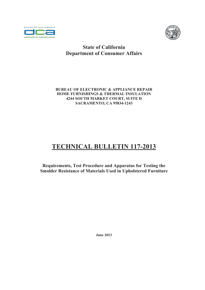 TB 117-2013 ȼ State of California Department of Consumer Affairs