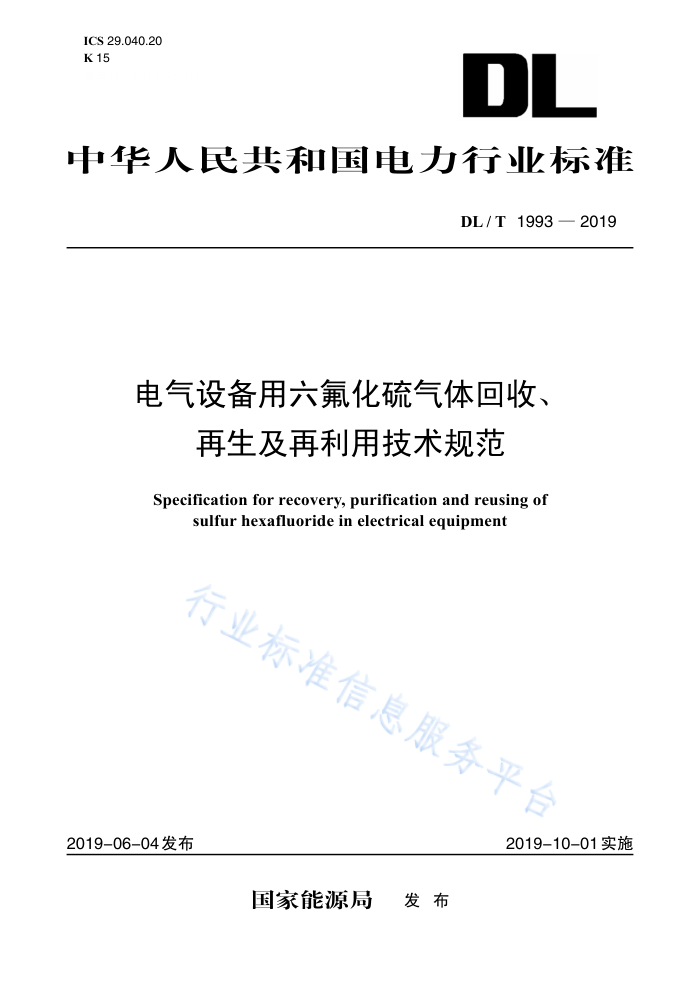 DL/T 1993-2019 豸աü淶