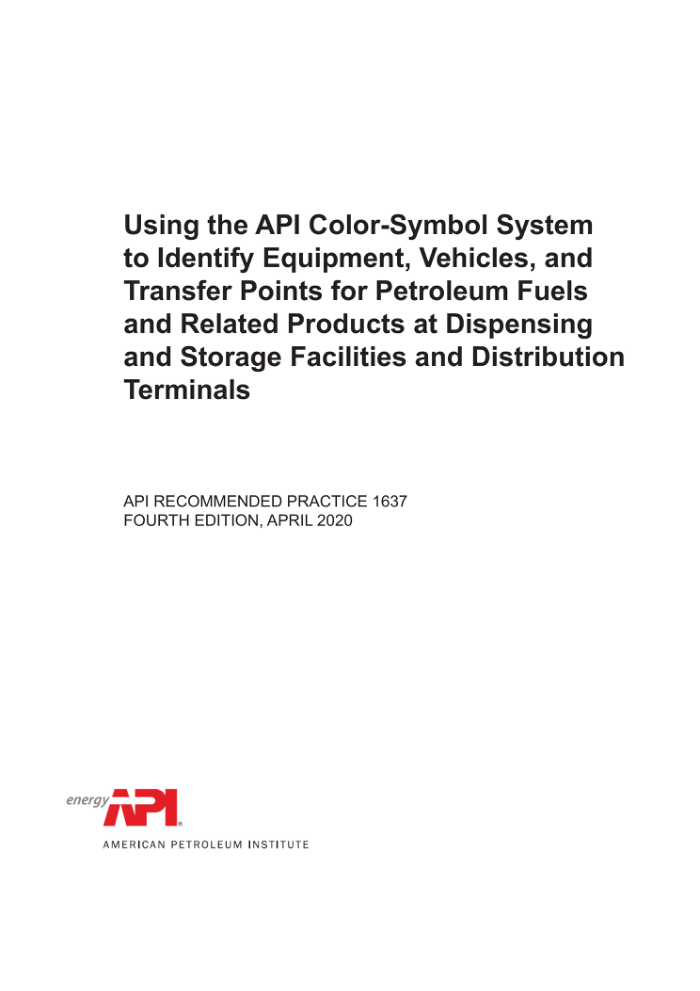API RP 1637-2020 ʹAPIɫʷϵͳʶʹ洢ʩն˵ʯȼϼزƷ豸乤ߺת˵