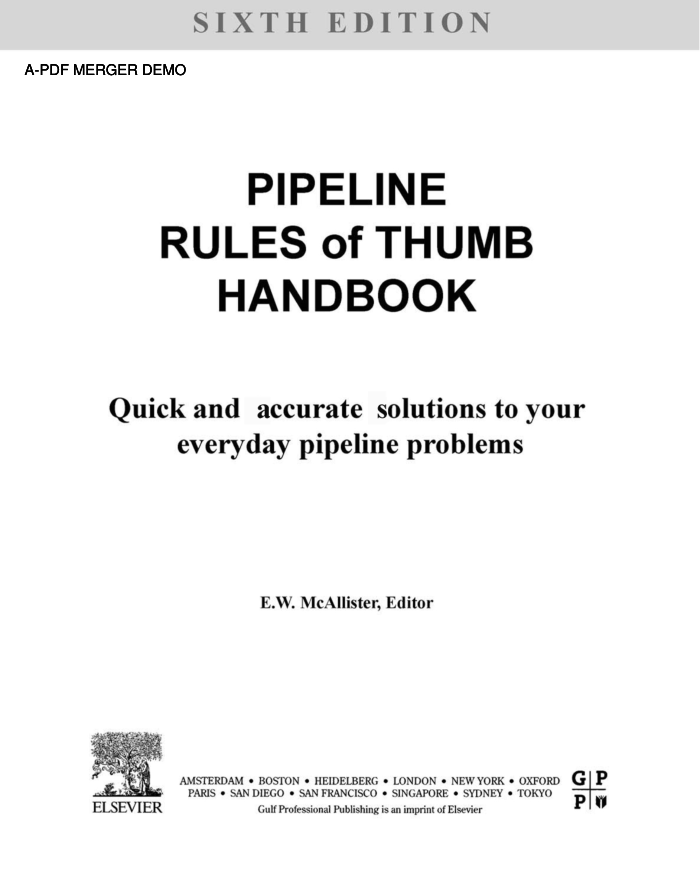 Pipeline Rules of Thumb Handbook 6th