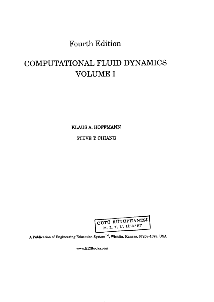 嶯ѧ һComputational Fluid Dynamics Vol.I - Hoffmann