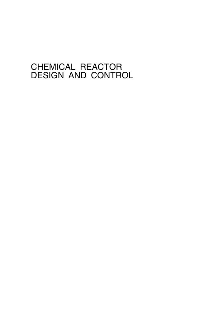 ѧӦ Chemical Reactor Design and Control