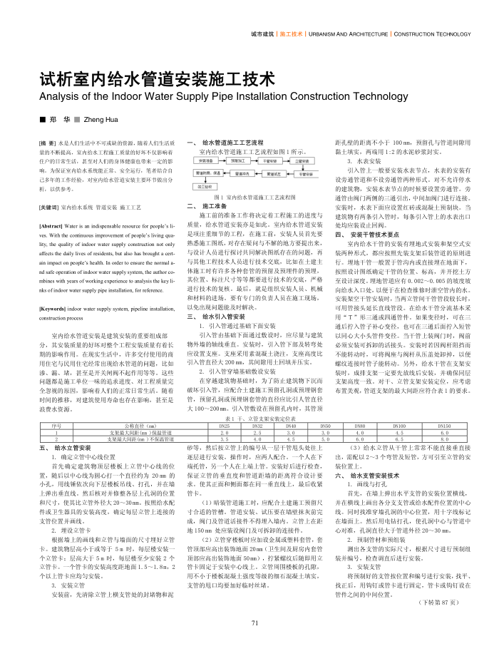 试析室内给水管道安装施工技术