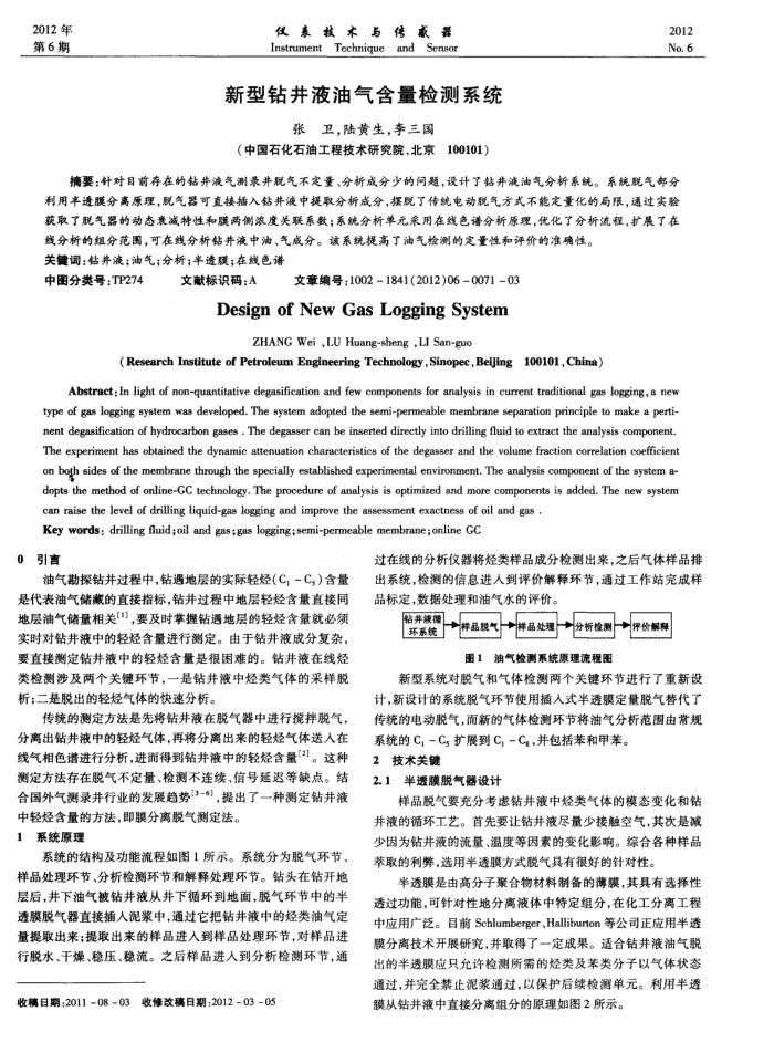 新型钻井液油气含量检测系统