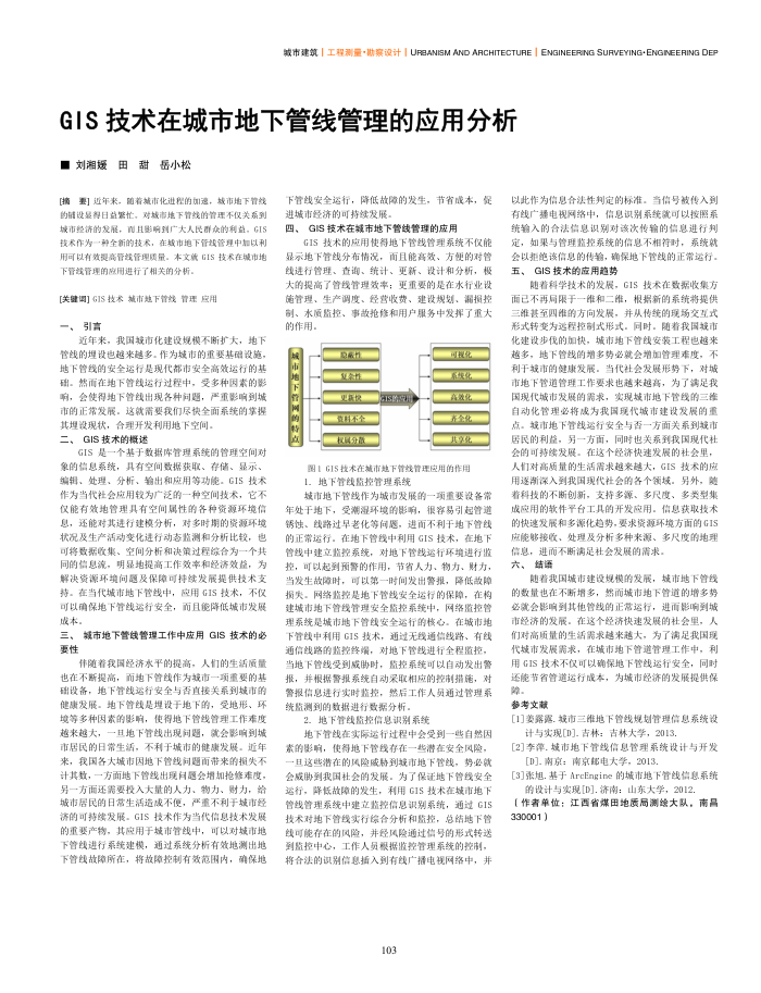 GIS技术在城市地下管线管理的应用分析