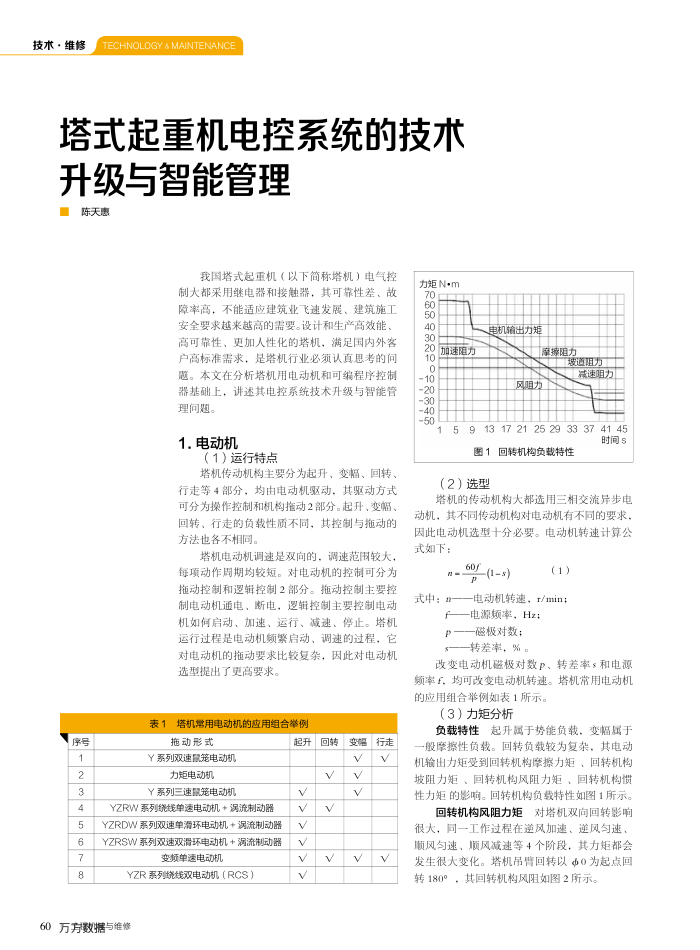 塔式起重机电控系统的技术升级与智能管理