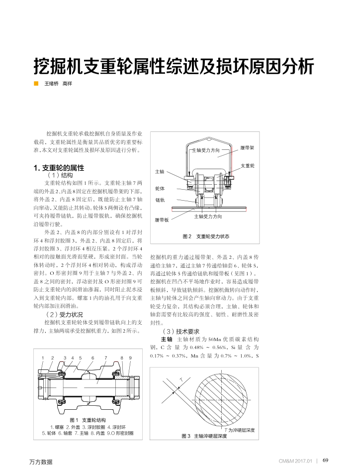挖掘机支重轮属性综述及损坏原因分析