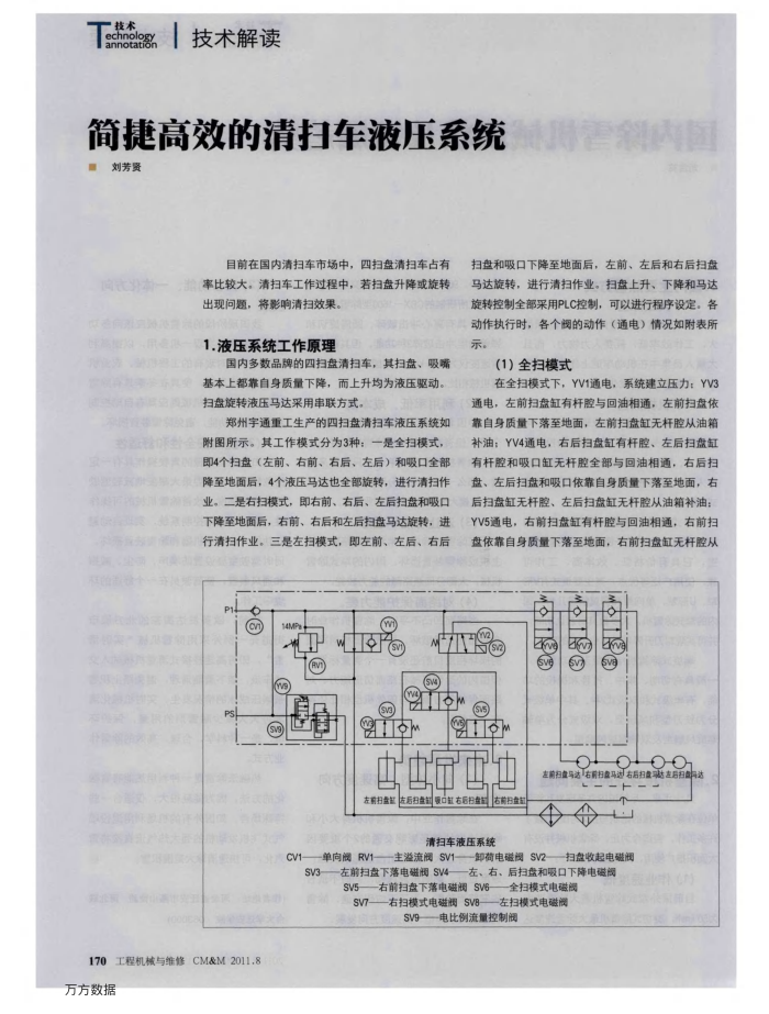 简捷高效的清扫车液压系统