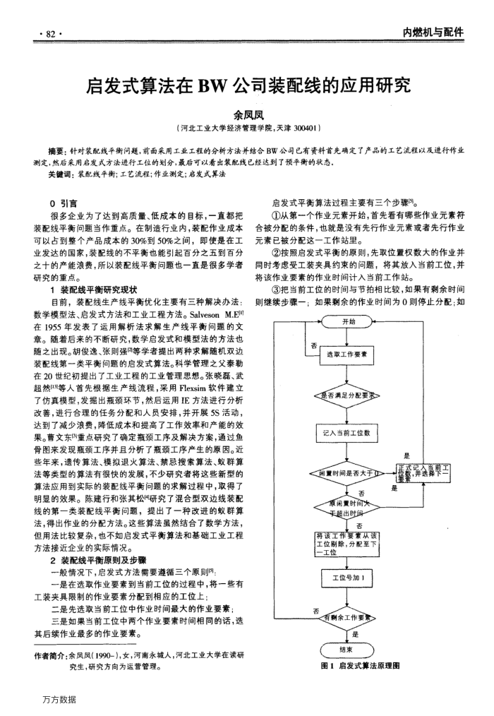 启发式算法在BW公司装配线的应用研究