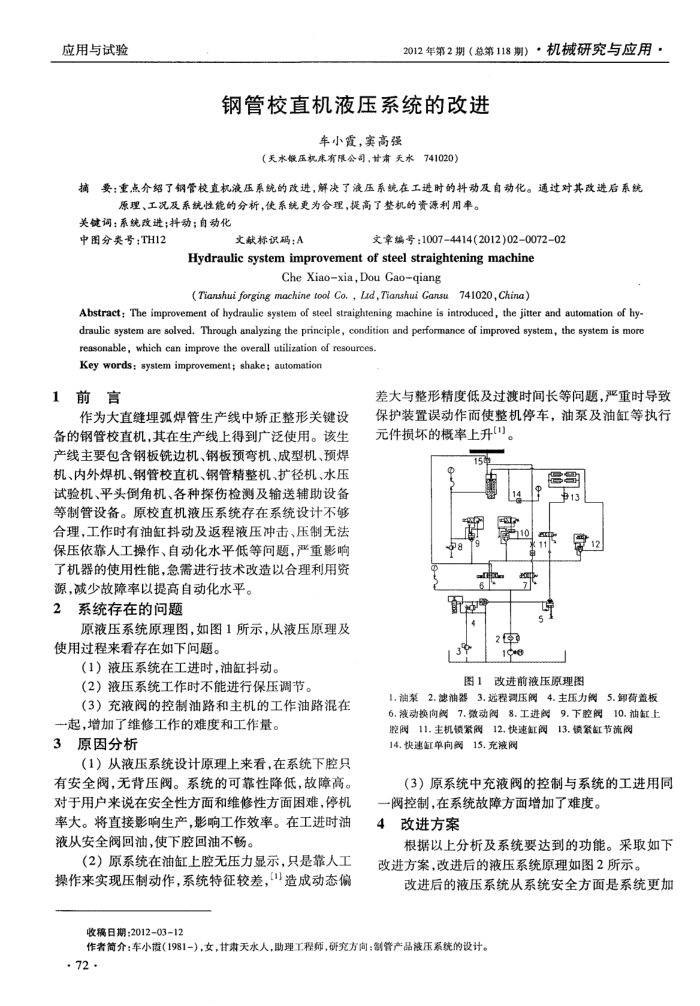 钢管校直机液压系统的改进