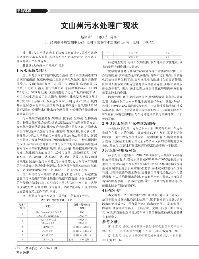 文山州污水处理厂现状