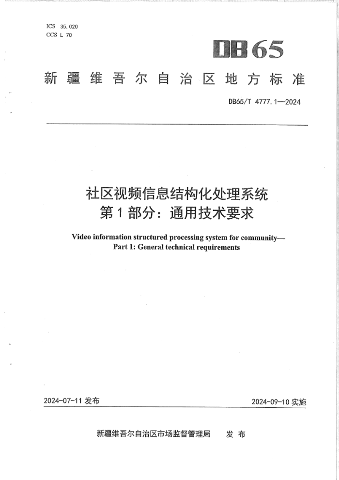 DB65/T 4777.1-2024 ƵϢṹϵͳ 1֣ͨüҪ