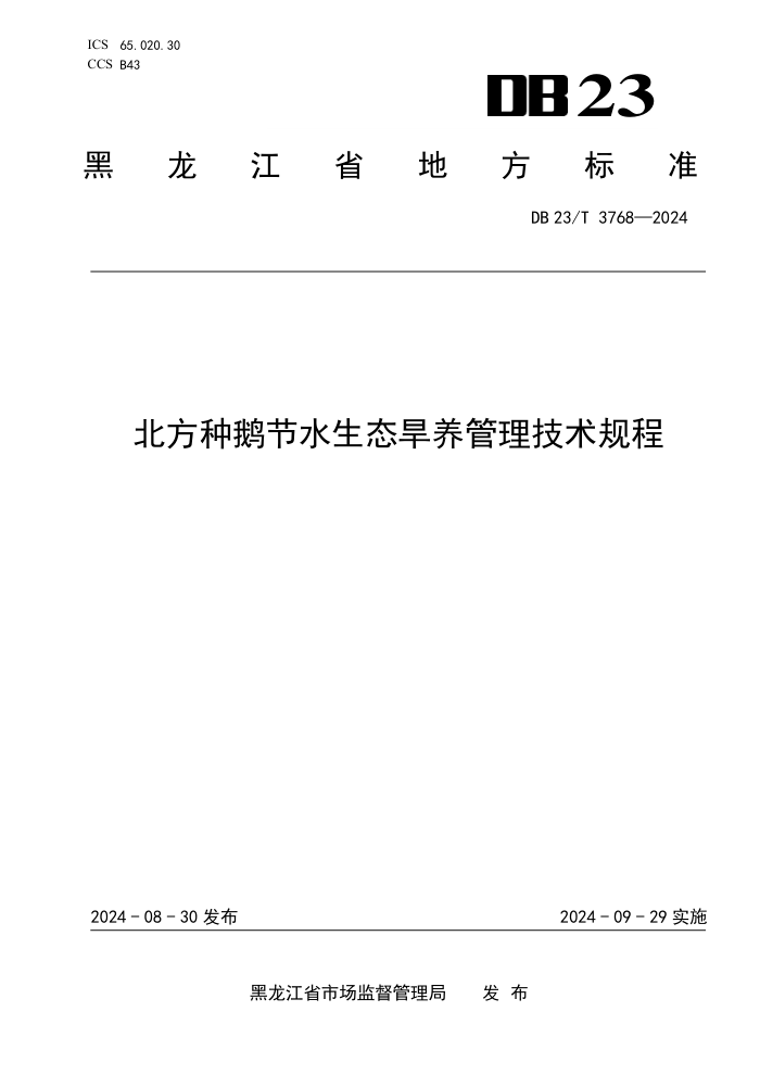 DB23/T 3768-2024 北方种鹅节水生态旱养管理技术规程