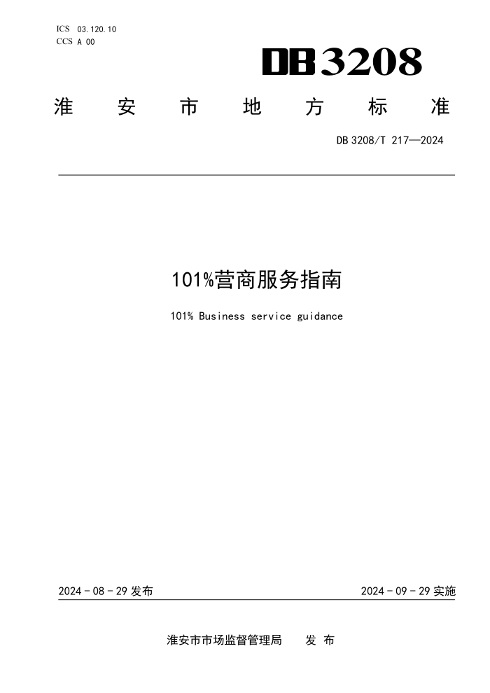 DB3208/T 217-2024 101%营商服务指南