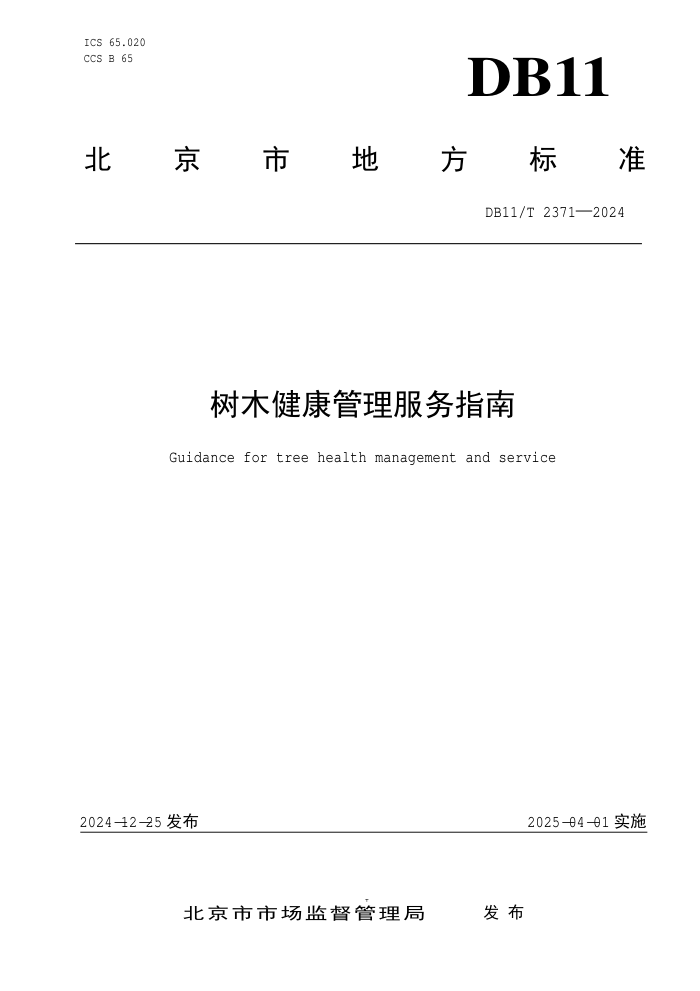 DB11/T 2371-2024 树木健康管理服务指南
