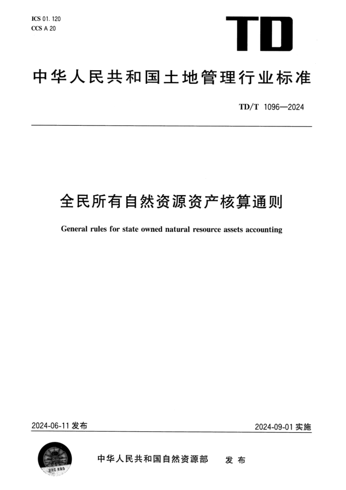 TD/T 1096-2024 ȫ��������Ȼ��Դ�ʲ�����ͨ��