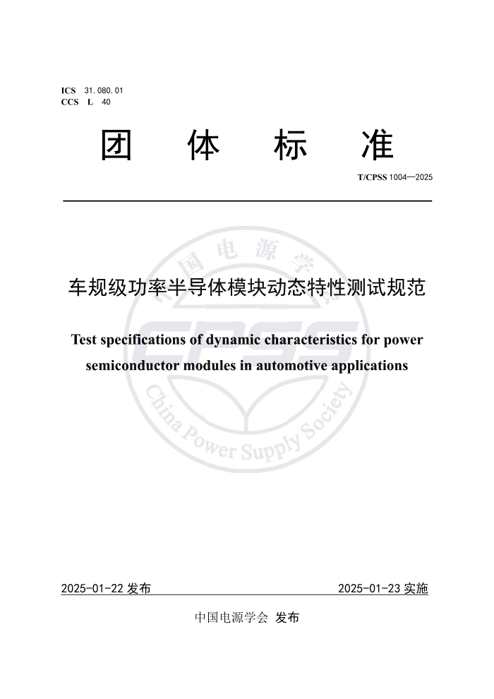 T/CPSS 1004-2025 漶ʰ뵼ģ鶯̬ԲԹ淶