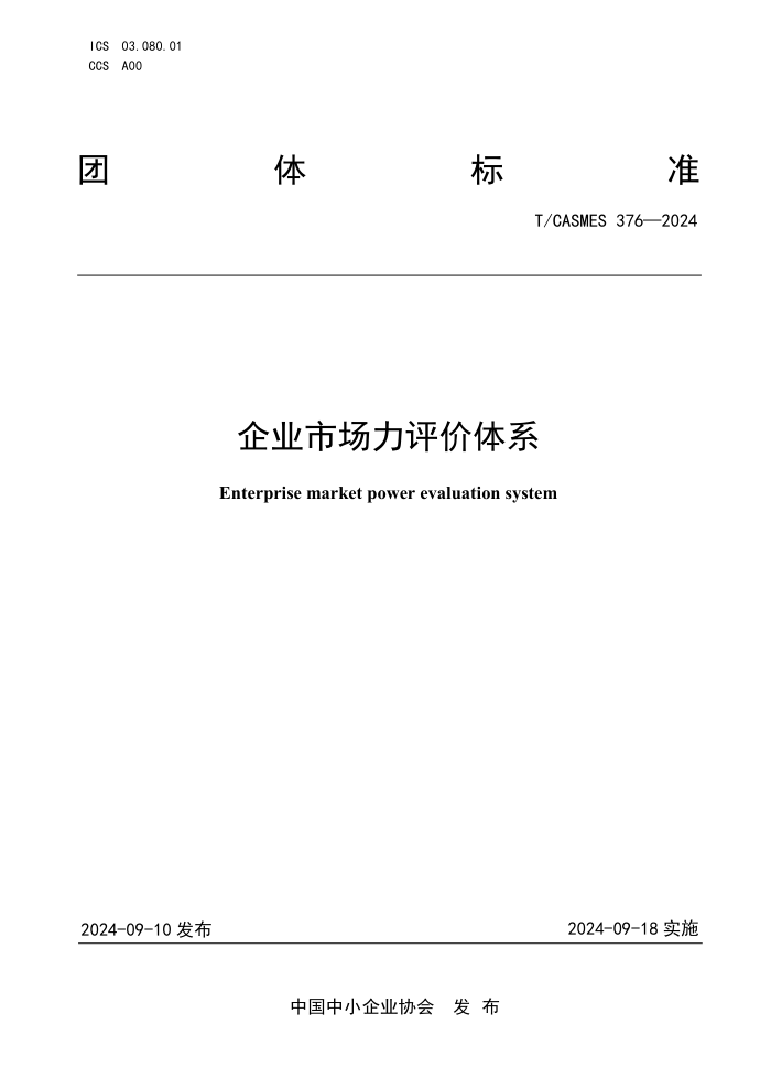 T/CASMES 376-2024 ҵгϵ