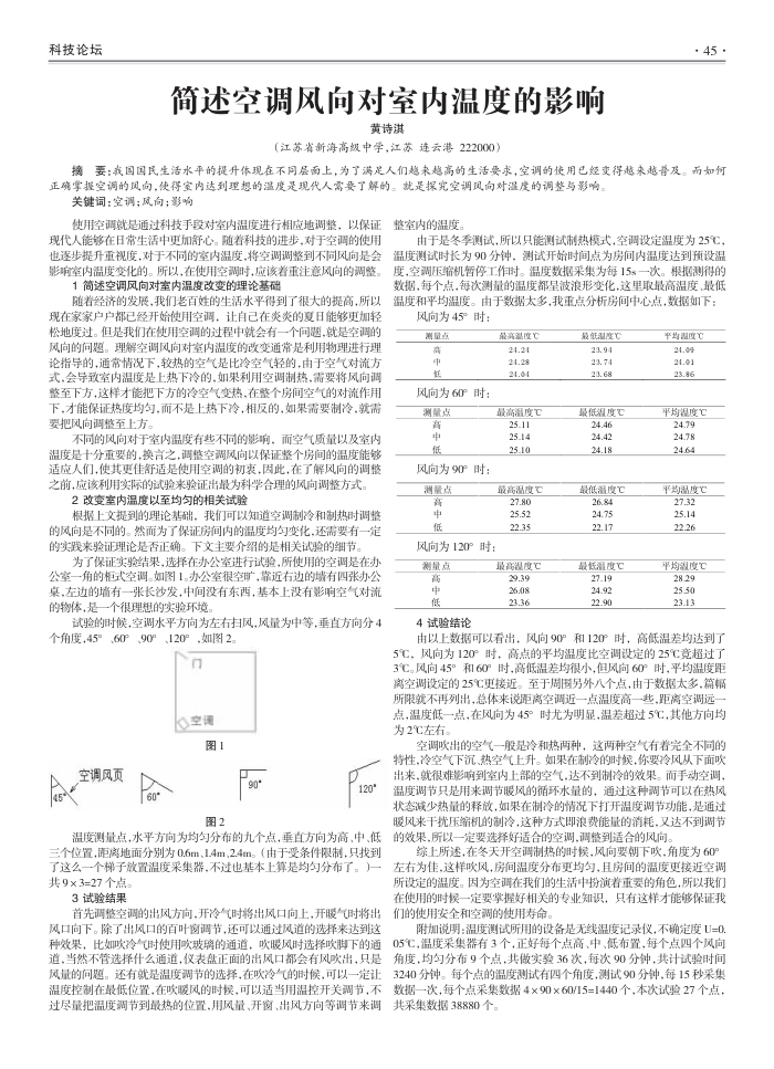 简述空调风向对室内温度的影响