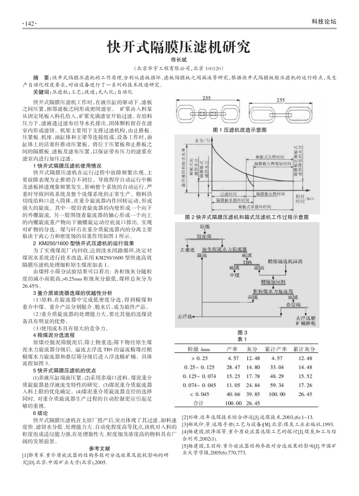 快开式隔膜压滤机研究