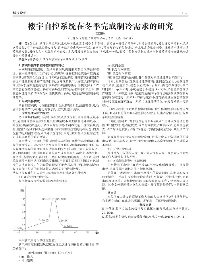 楼宇自控系统在冬季完成制冷需求的研究