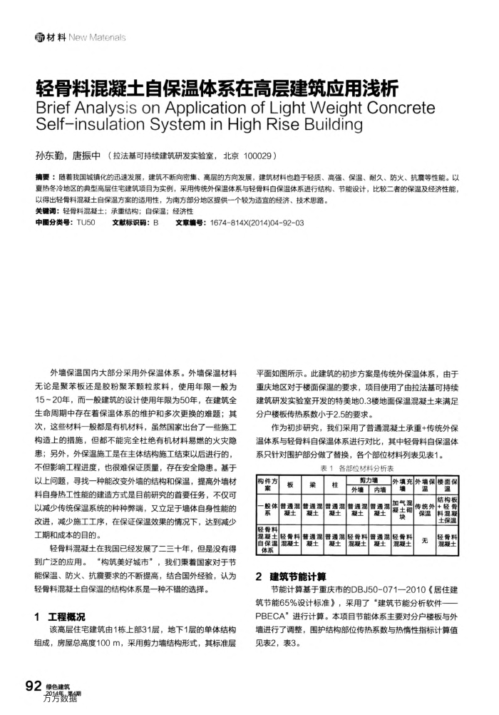 轻骨料混凝土自保温体系在高层建筑应用浅析