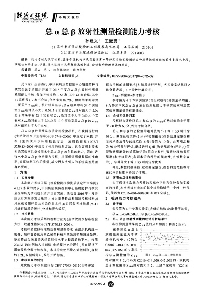 总α总β放射性测量检测能力考核