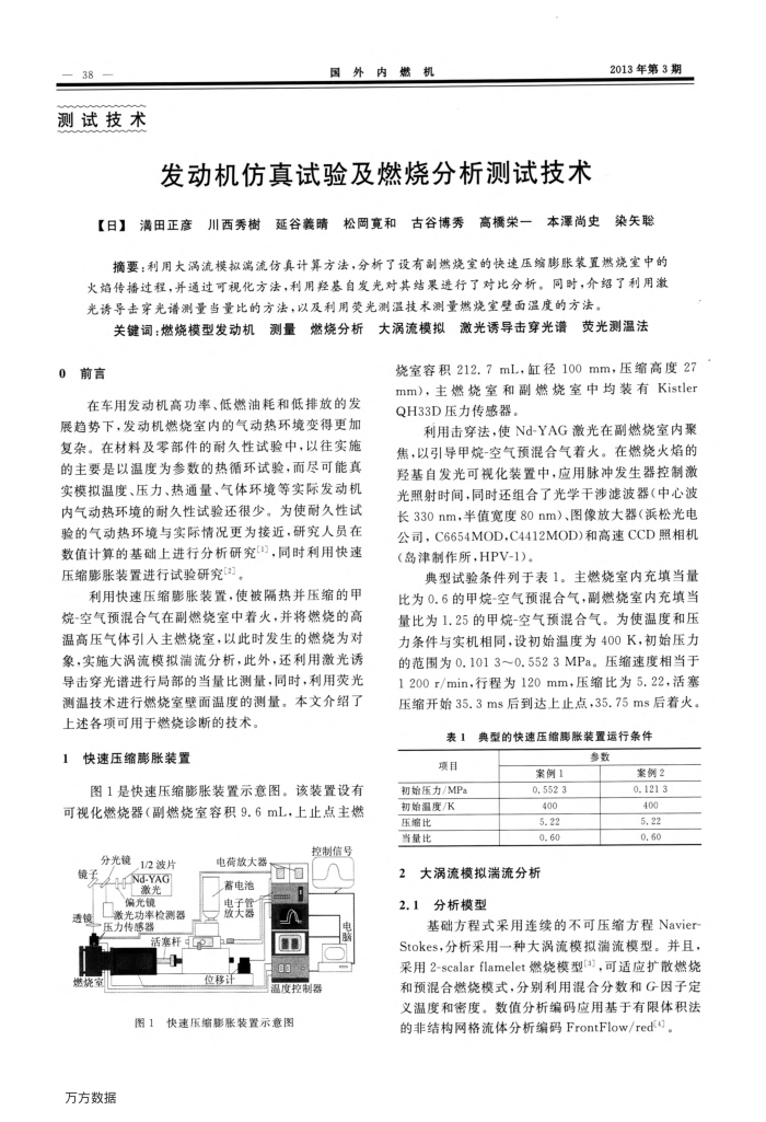 发动机仿真试验及燃烧分析测试技术