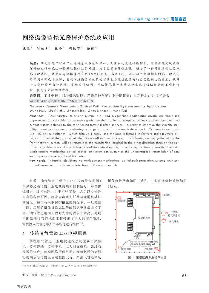 网络摄像监控光路保护系统及应用