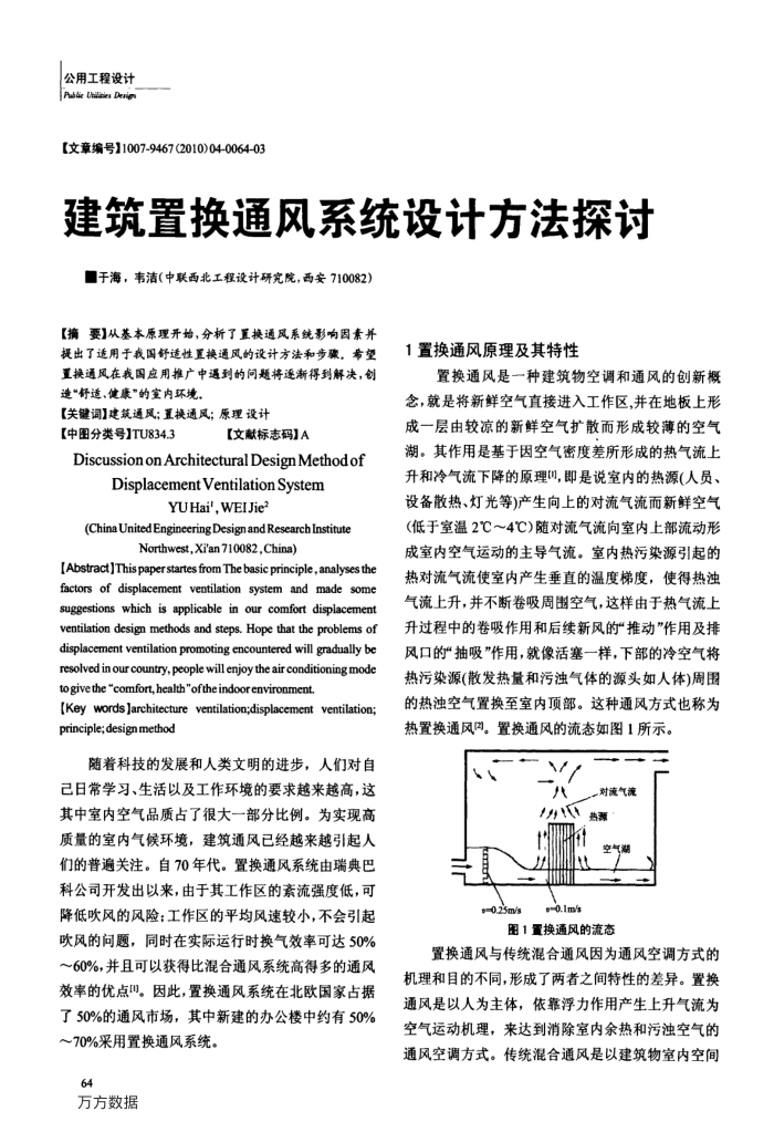 建筑置换通风系统设计方法探讨