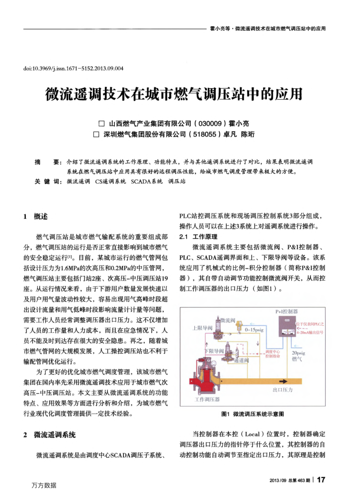 微流遥调技术在城市燃气调压站中的应用