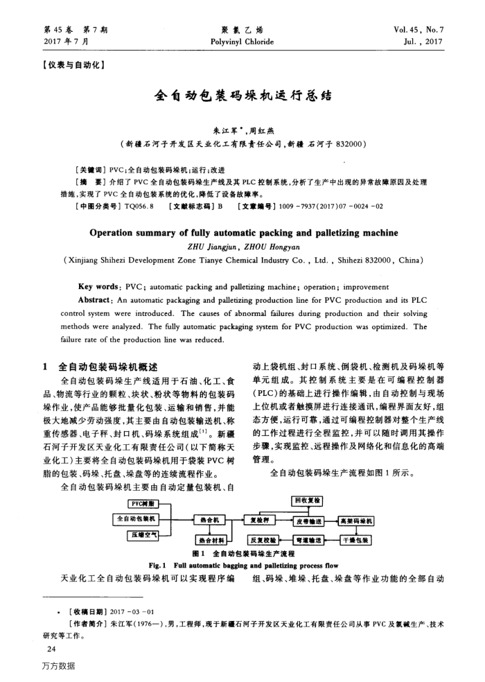 全自动包装码垛机运行总结