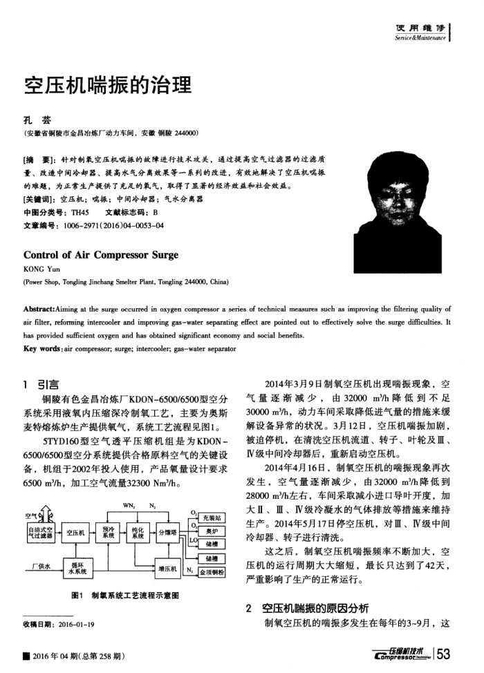 空压机喘振的治理