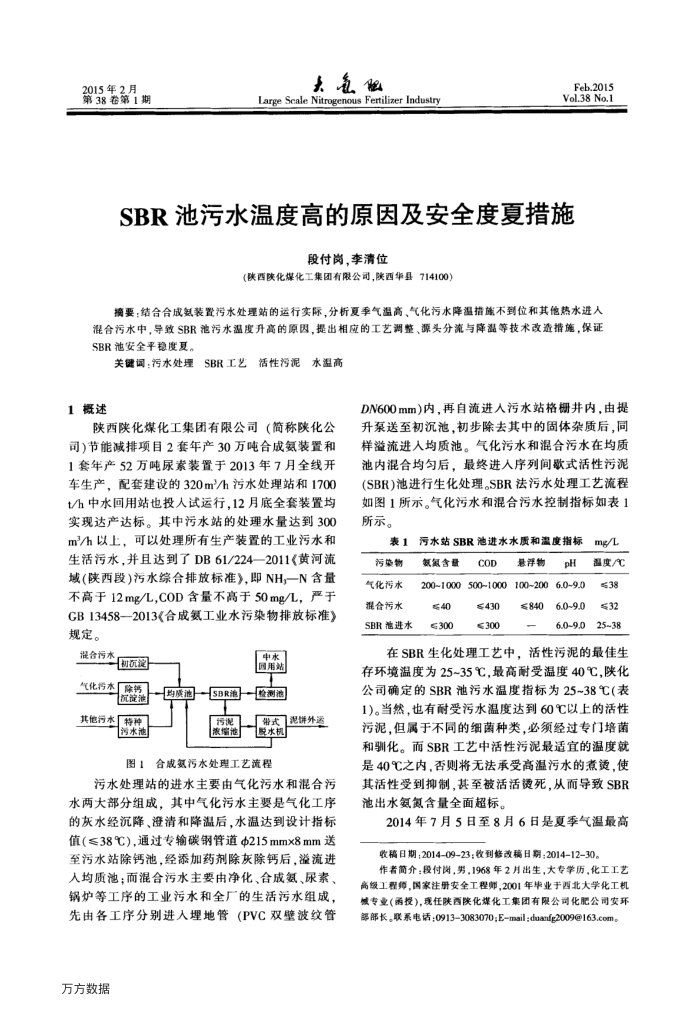 SBR池污水温度高的原因及安全度夏措施
