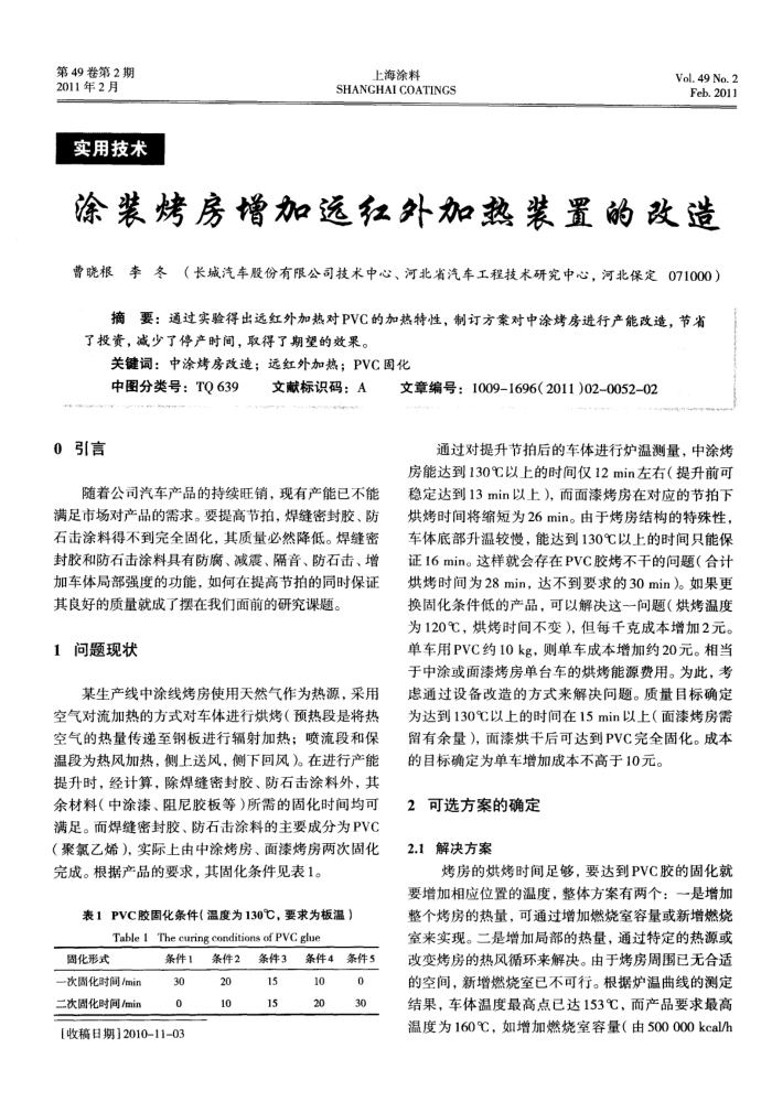 涂装烤房增加远红外加热装置的改造
