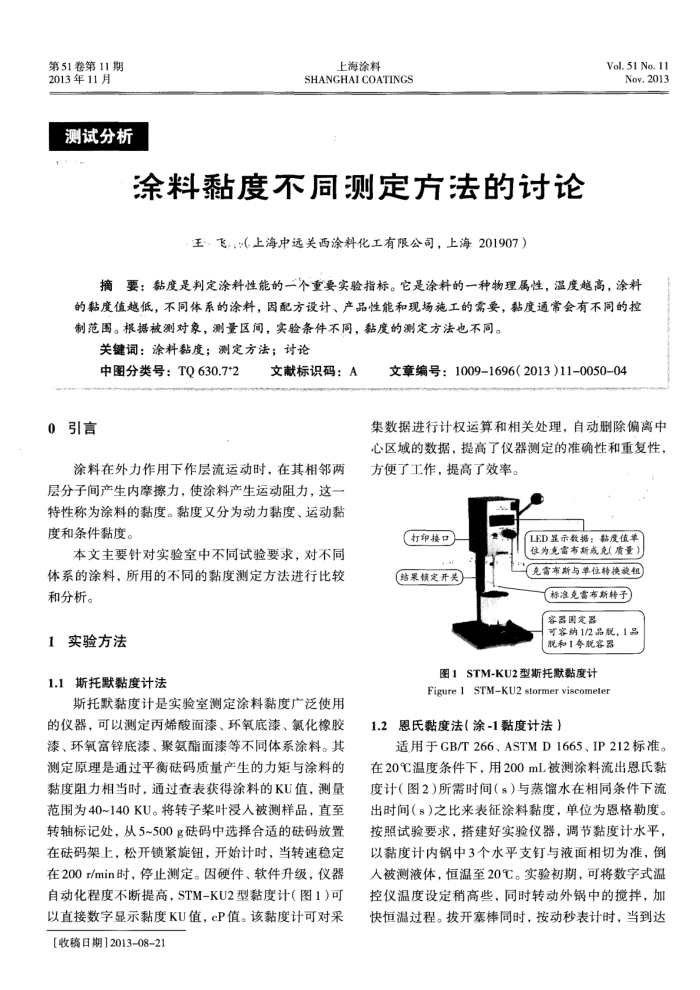 涂料黏度不同测定方法的讨论